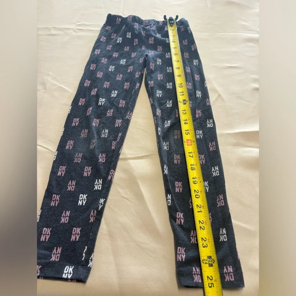 DKNY Gray Kids Leggings‎ w/ Pink & White Logos